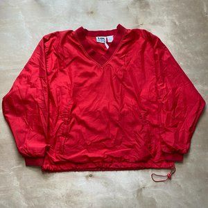 Vintage VOS Sports Men's Medium Red Pullover Windbreaker Athletic Jacket